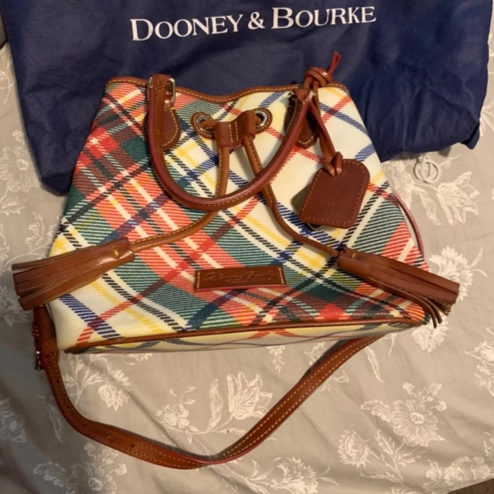 Vintage Plaid Dooney and Bourke bucket bag